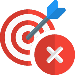 A bullseye with an arrow hitting off-target, indicating missed opportunities and lost potential.