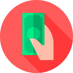 A hand holding a stack of green cash bills with a green checkmark, symbolizing cost-effective, pay-as-you-go pricing.